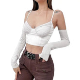 Y2K Aesthetic Sleeveless Spaghetti Strap Crop Top